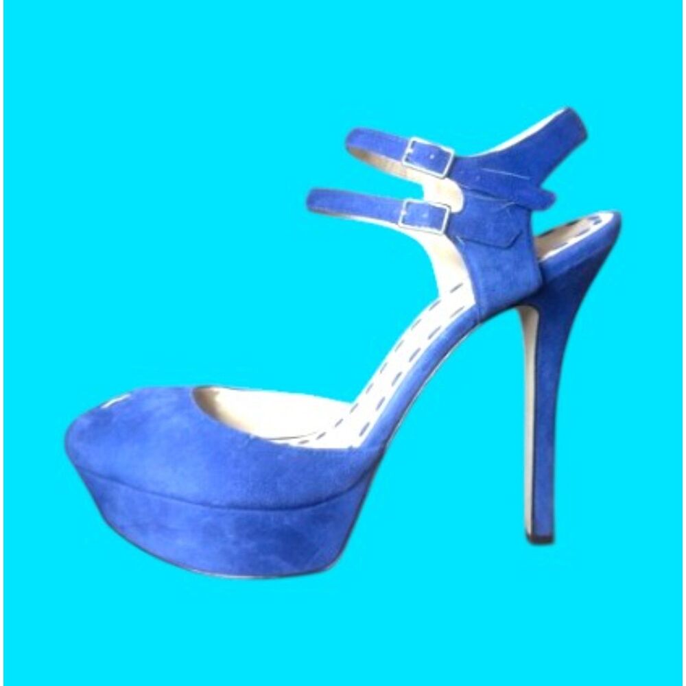 y2k Enzo Angiolini Blue Suede Platforms sz 10